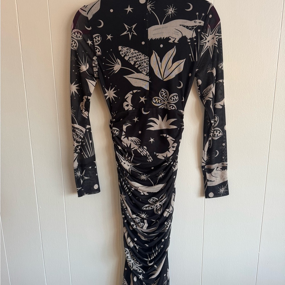Farm Rio Black & Cream Celestial Night Midi Dress - Picture 4 of 6